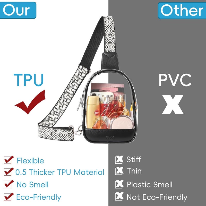 CLUCI Clear Bag for Stadium Events, Clear Crossbody Bag, Small Transparent Purses - Image 5